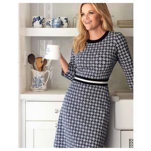 Draper James Black and White Midi Dress